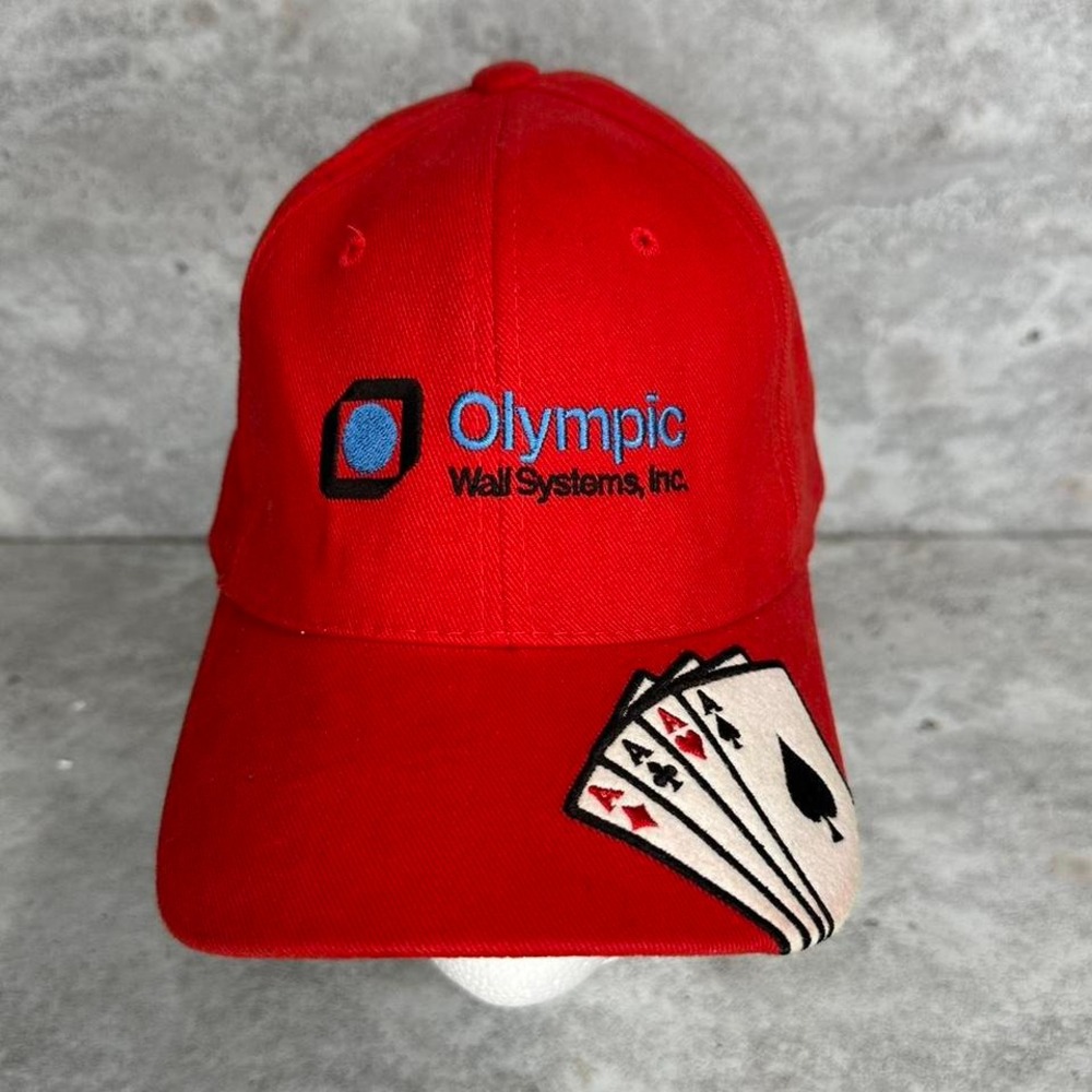 Red and black Magic Headwear cap with playing cards‎ design #streetwear